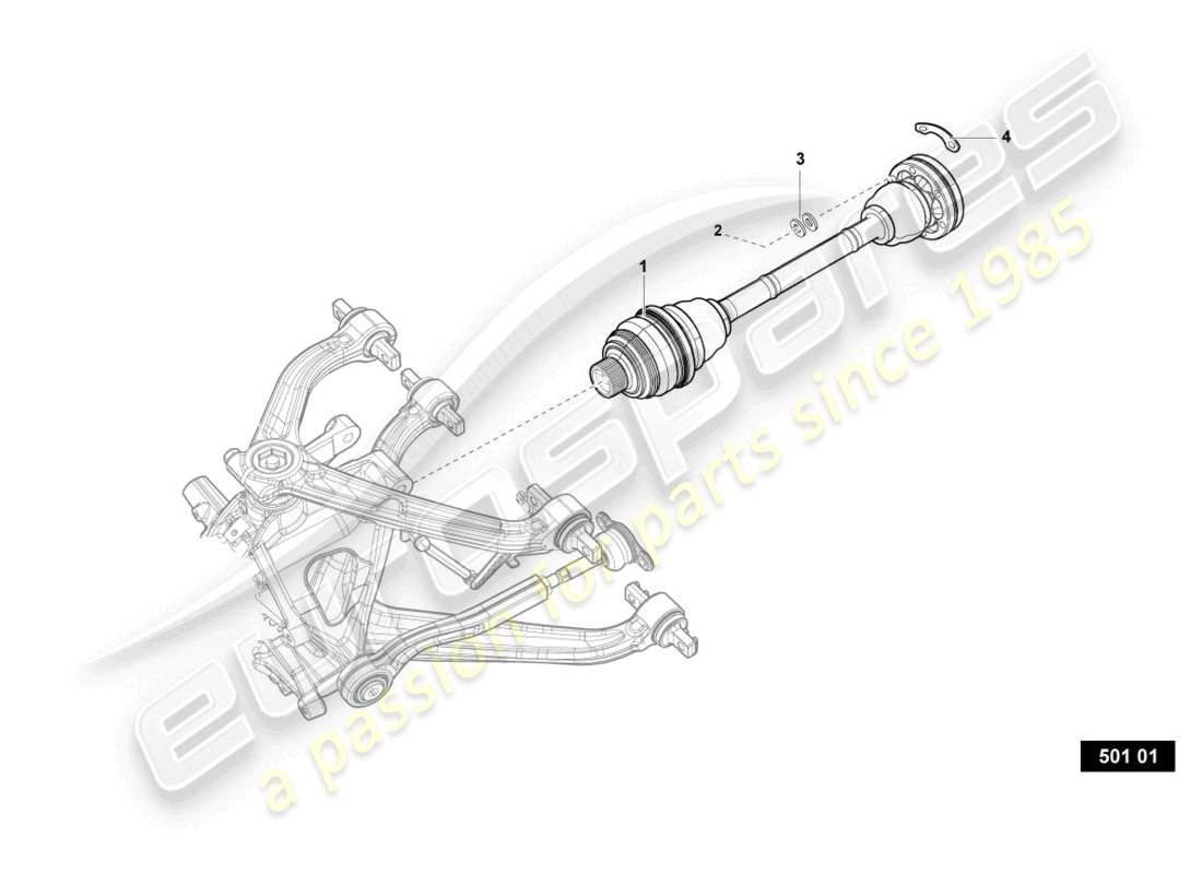 lamborghini 2018 (super trofeo evo) rear drive shaft part diagram