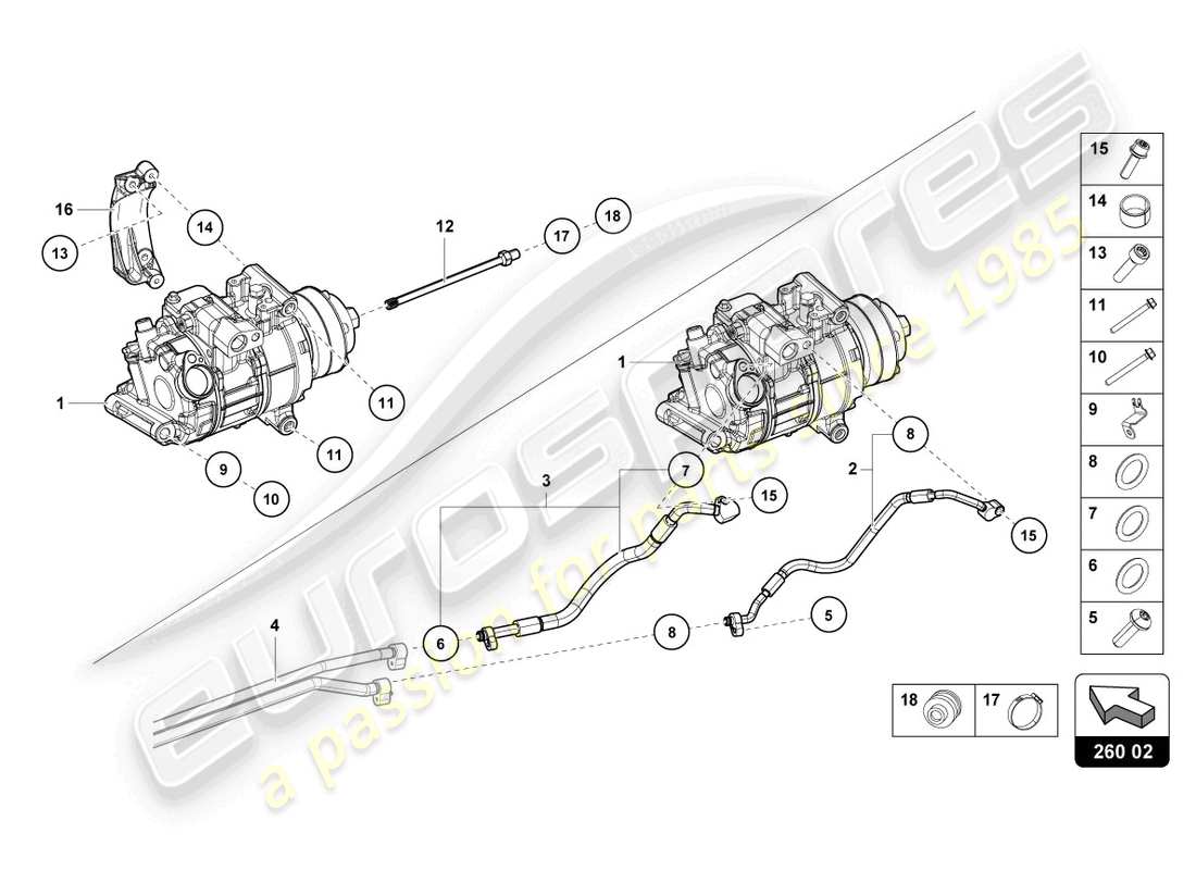 lamborghini 2023 (tecnica) a/c compressor parts diagram