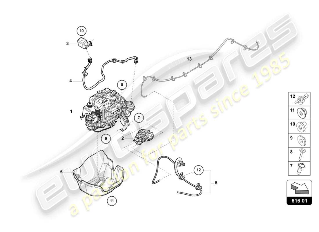 lamborghini urus (2022) lifting device part diagram