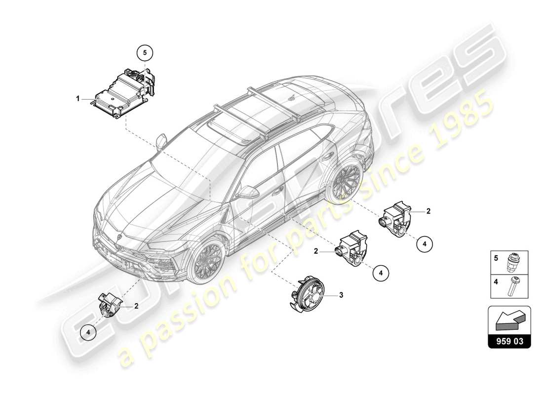 lamborghini urus (2020) control unit for airbag parts diagram