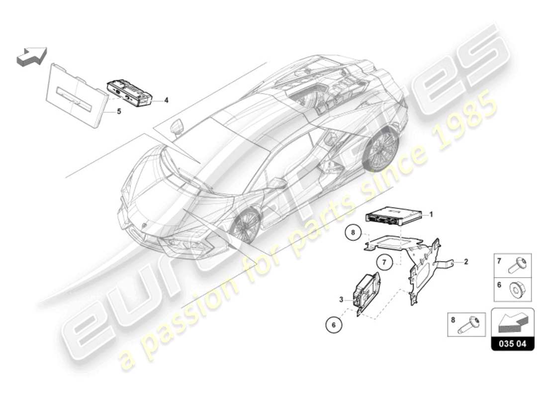 lamborghini revuelto coupe (2024) communication box parts diagram
