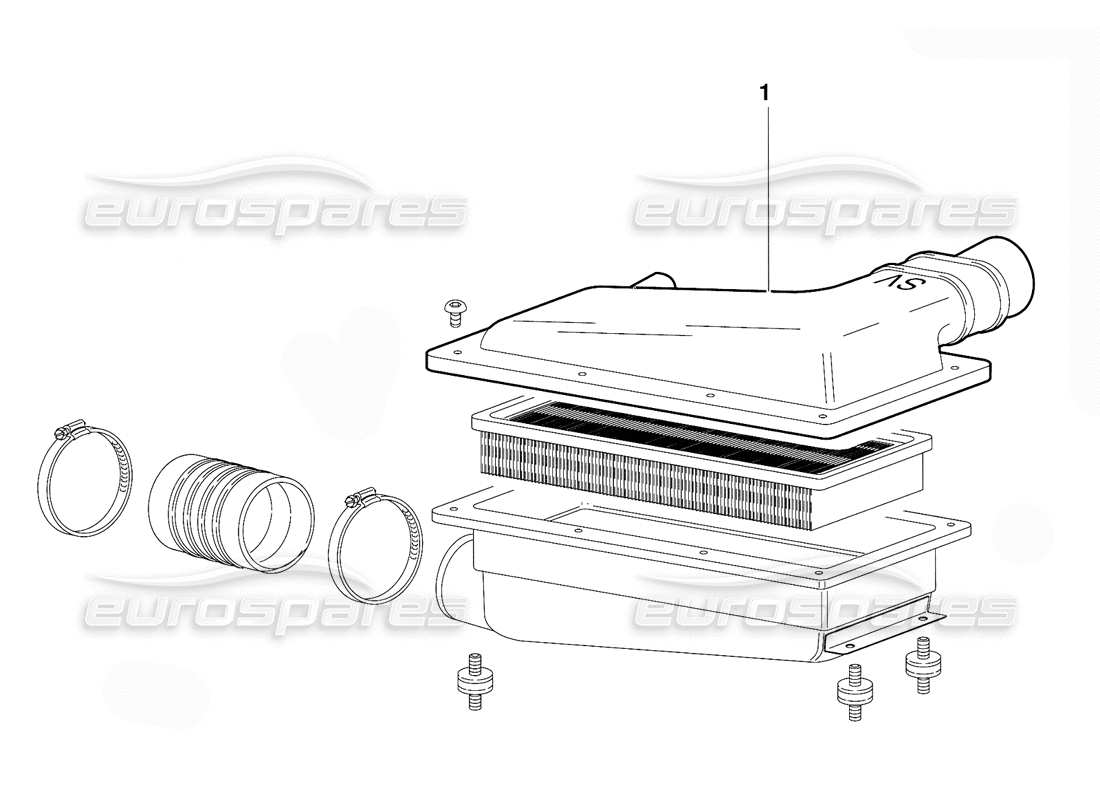 lamborghini diablo (1991) air filters (valid for switzerland version - october 1991) part diagram