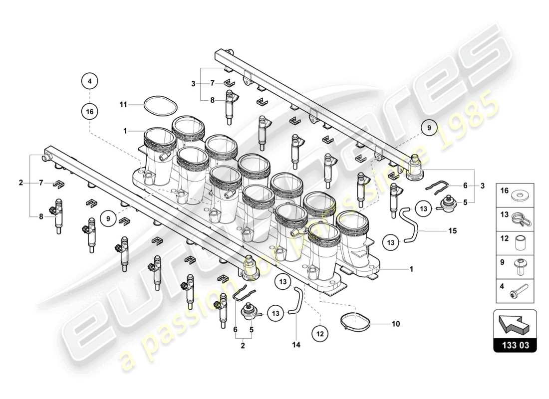 lamborghini 2022 (lp770-4 svj roadster) intake manifold part diagram
