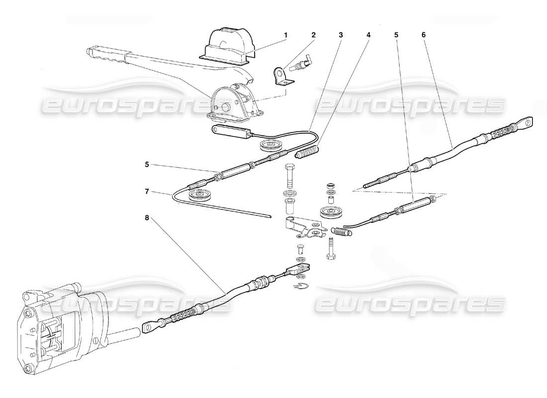 lamborghini diablo (1991) handbrake (valid for gb version - october 1991) parts diagram