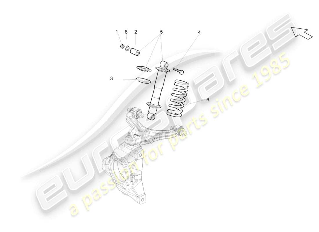 lamborghini gallardo coupe (2007) shock absorbers front part diagram