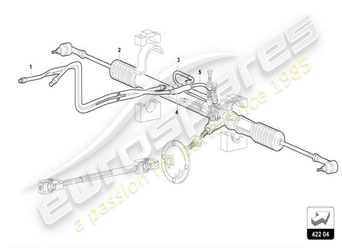 lamborghini diablo vt (1995) steering rod parts diagram