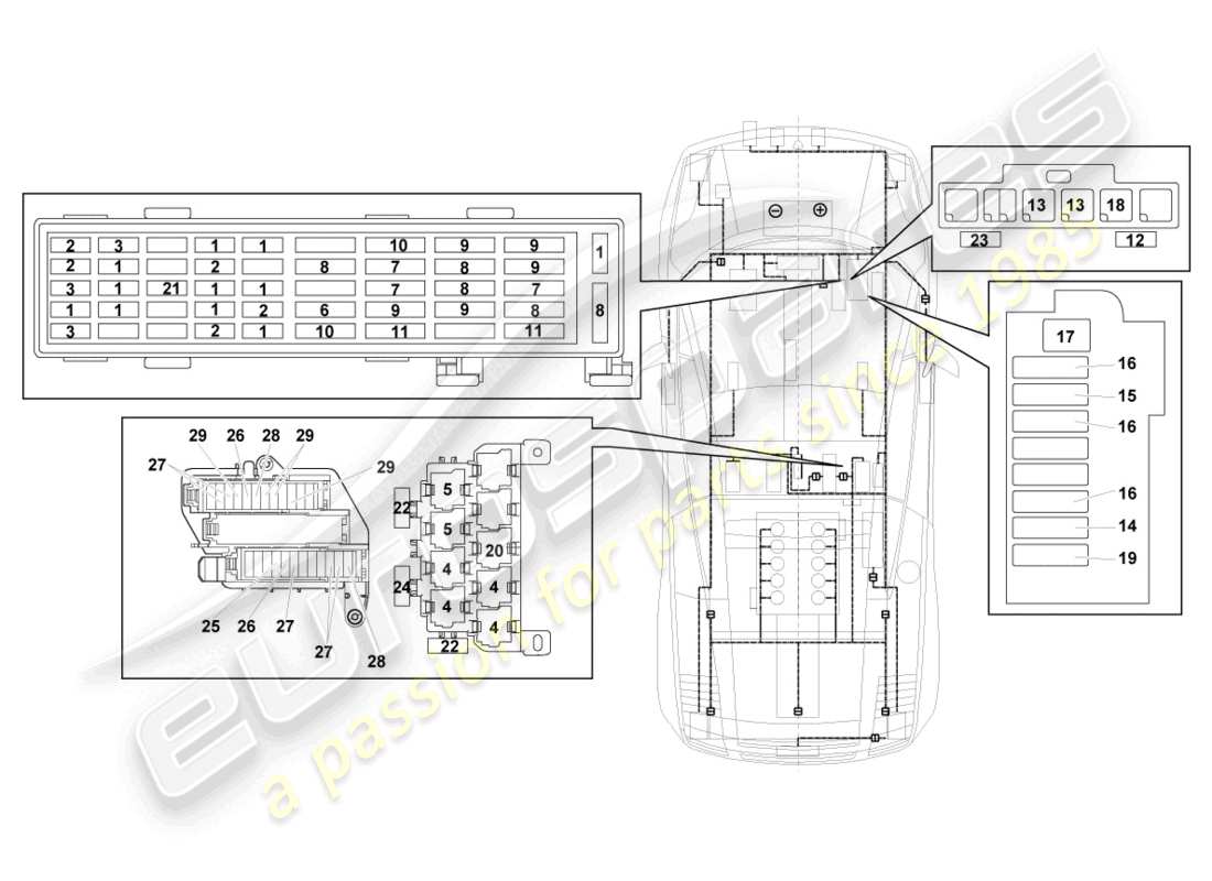a part diagram from the lamborghini lp550-2 coupe (2013) parts catalogue