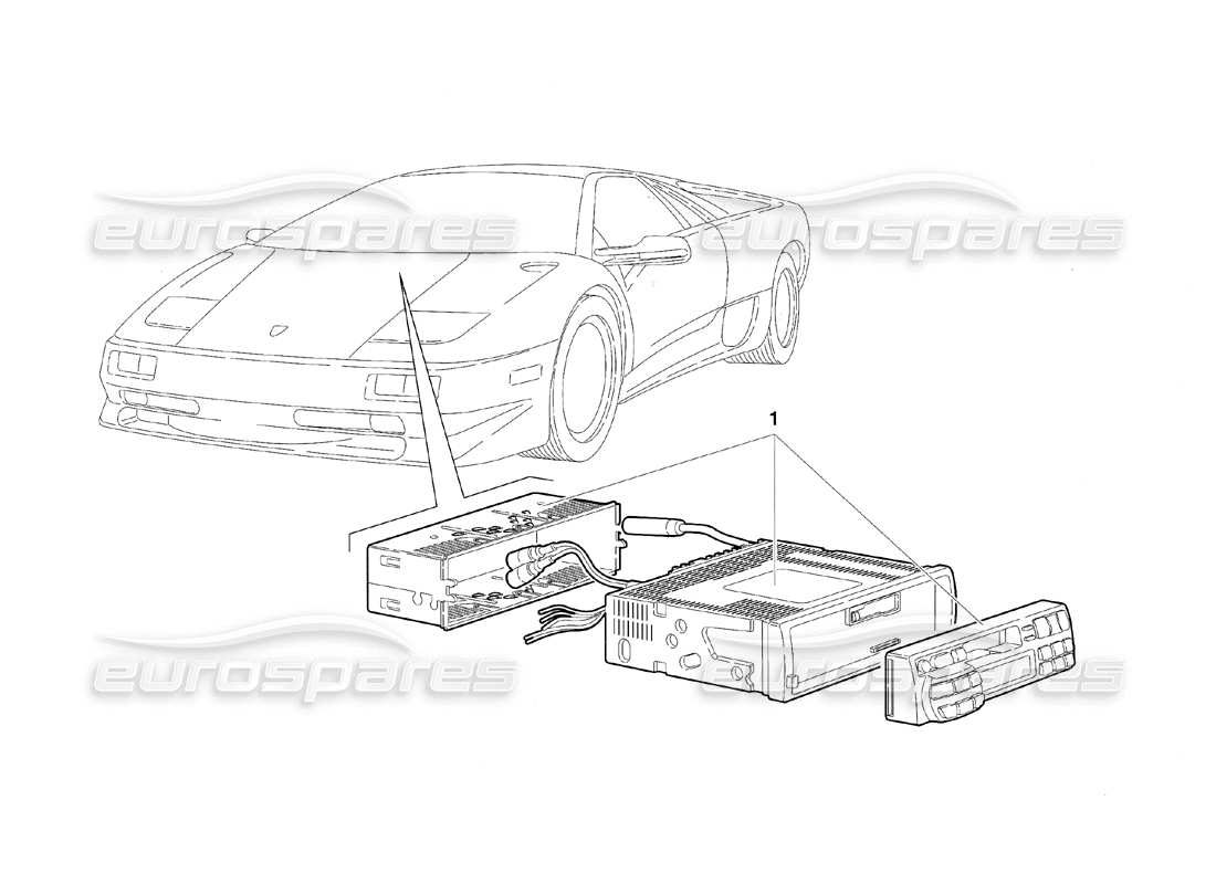 lamborghini diablo sv (1997) radio set (valid for canada - march 1997) parts diagram