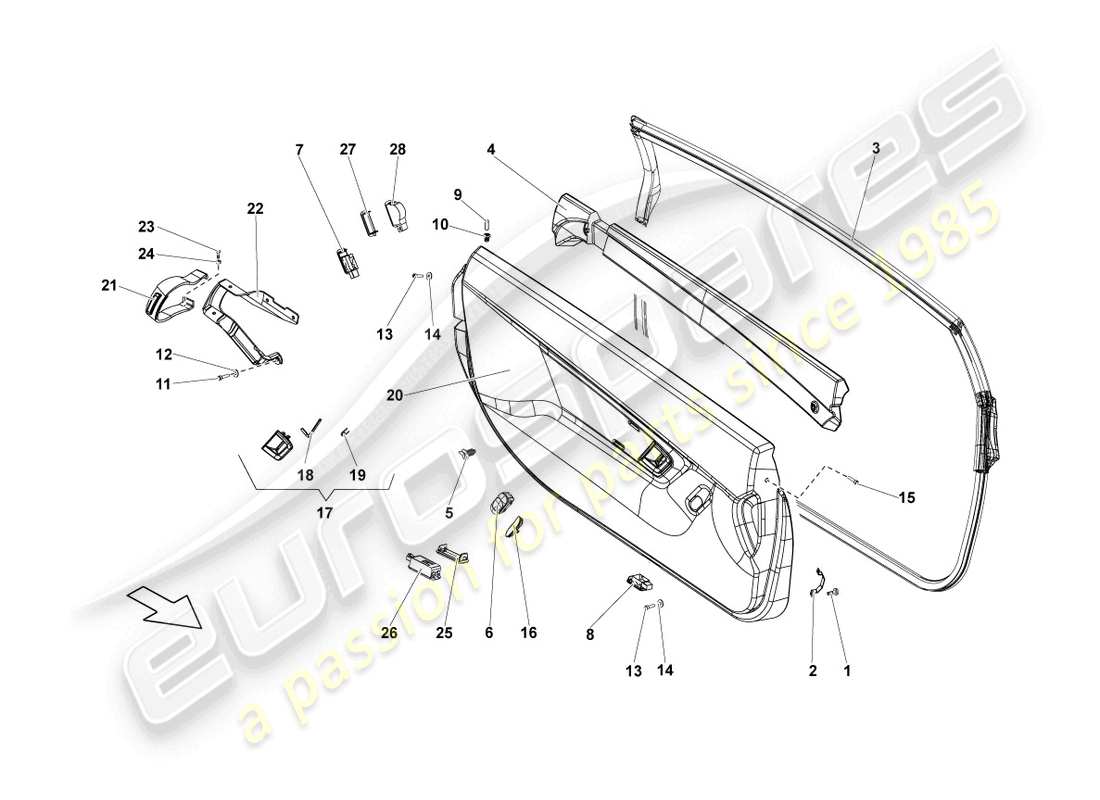 lamborghini lp550-2 coupe (2011) door panel part diagram