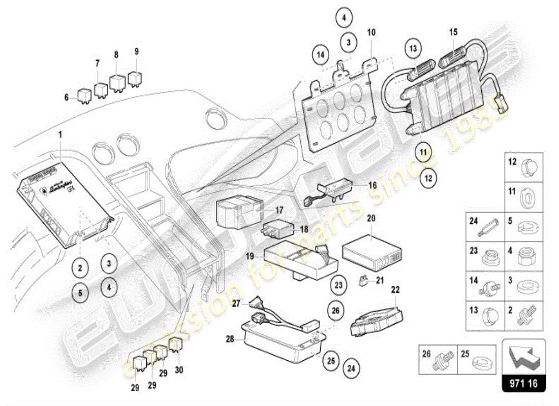 lamborghini diablo vt (1998) electrical system parts diagram