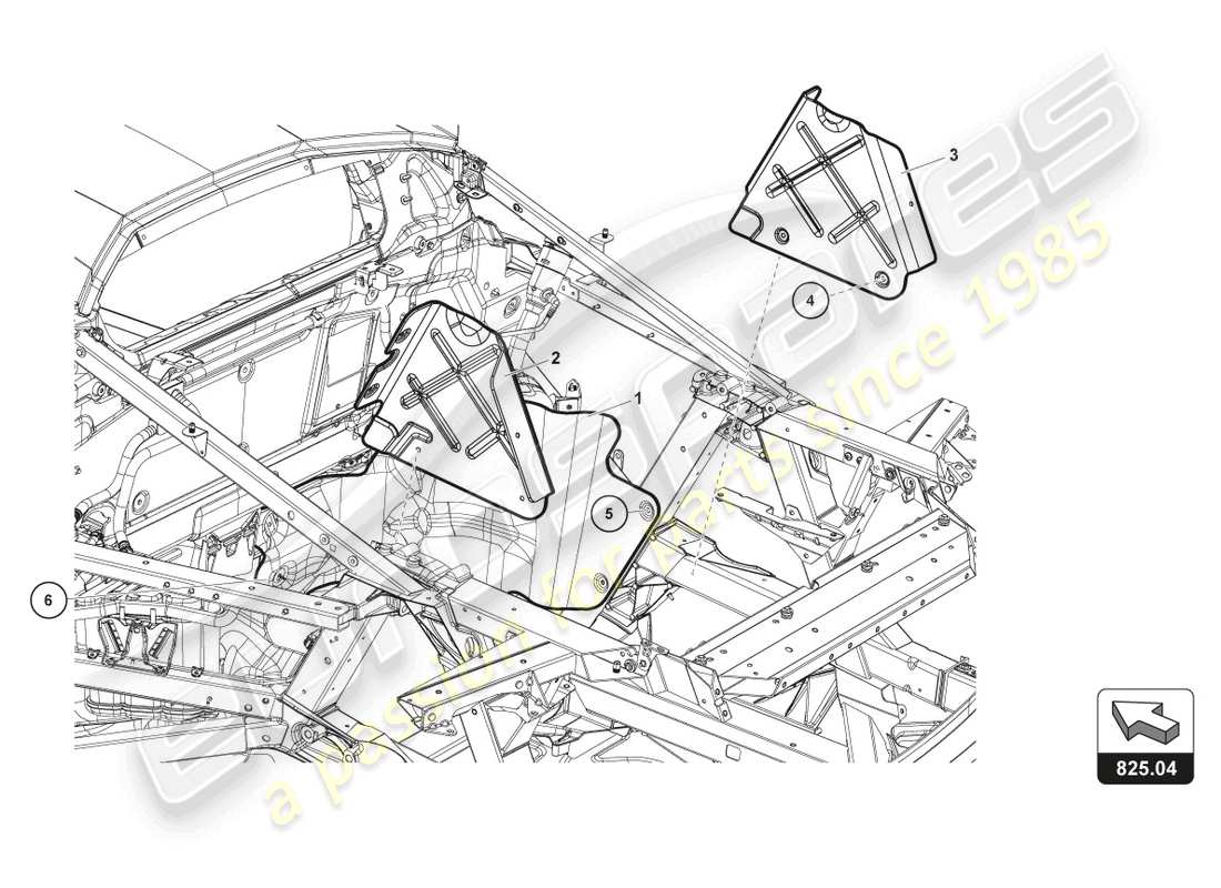lamborghini 2018 (super trofeo evo) heat shield parts diagram