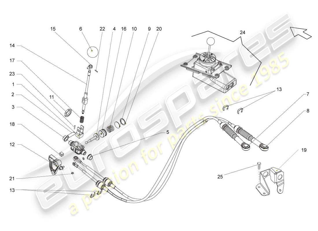 lamborghini lp550-2 coupe (2011) selector mechanism part diagram