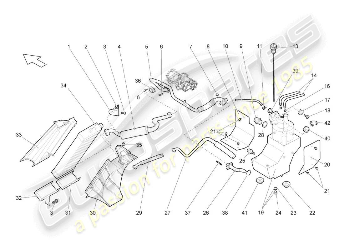 lamborghini gallardo spyder (2008) oil cooler part diagram
