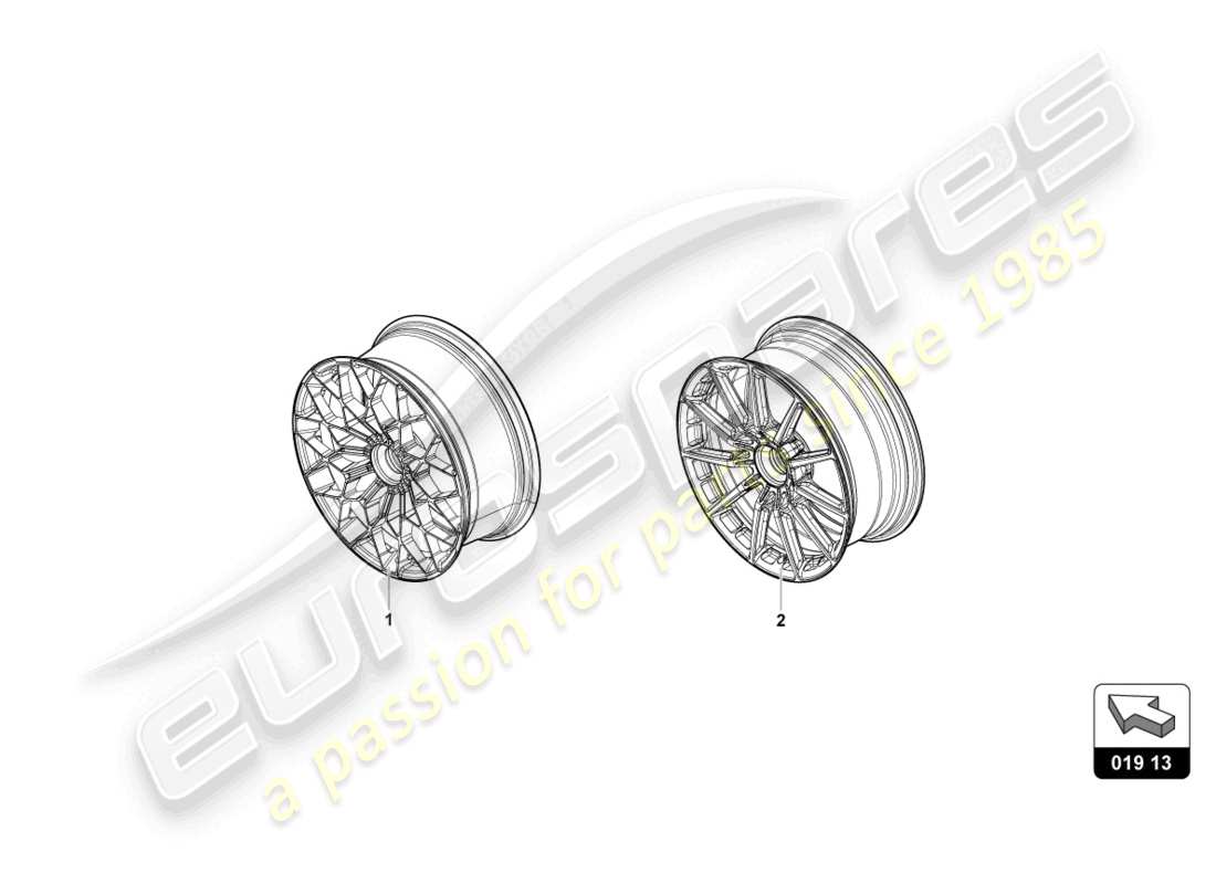 lamborghini accessories (sto) aluminium rim part diagram
