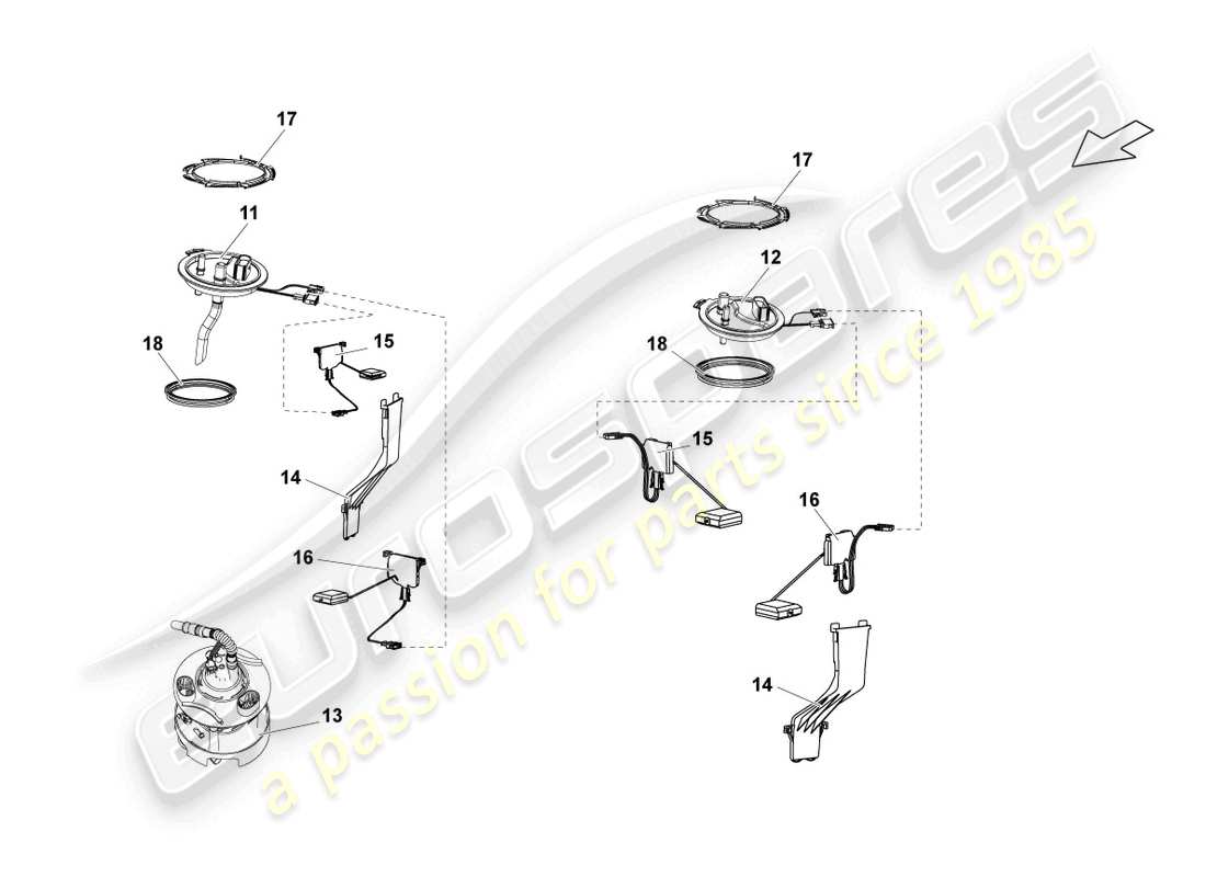 lamborghini lp560-4 coupe (2010) fuel delivery unit and sender for fuel gauge part diagram