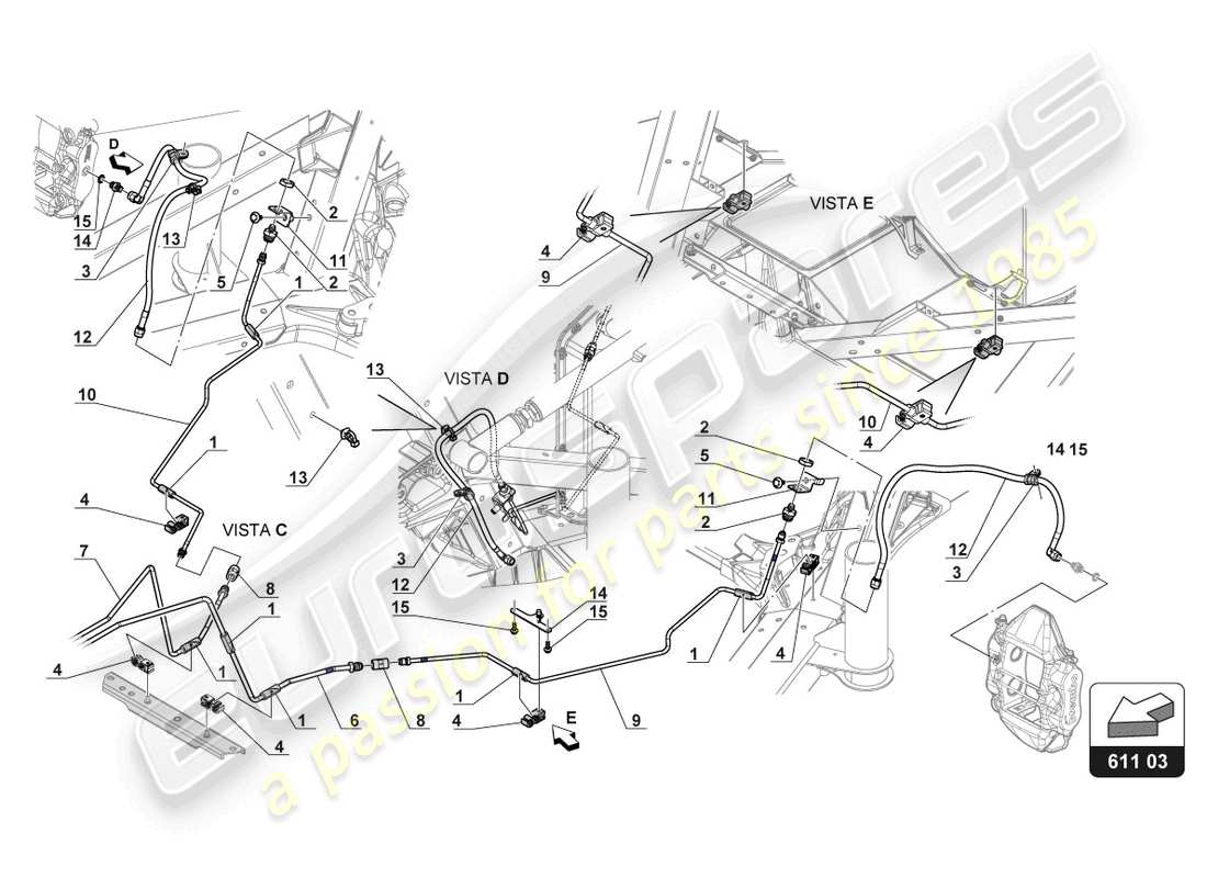 lamborghini 2018 (gt3 evo) brake lines part diagram