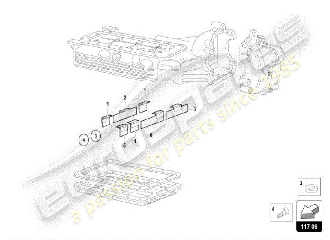 lamborghini diablo vt (1998) oil sump deflectors parts diagram