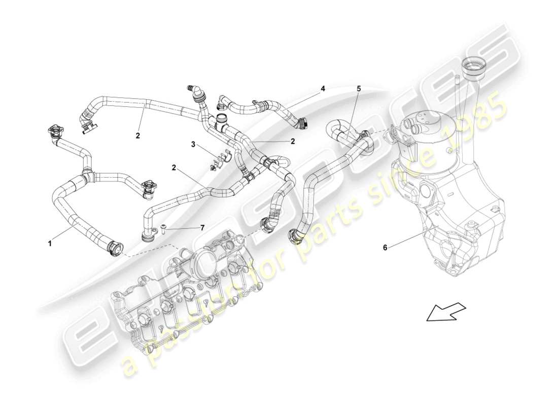 lamborghini lp550-2 spyder (2014) ventilation for cylinder head cover part diagram