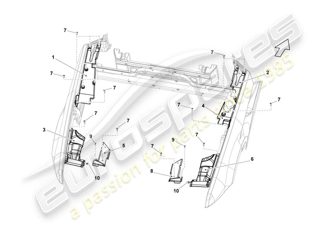 lamborghini lp550-2 spyder (2014) cover for engine compartment part diagram