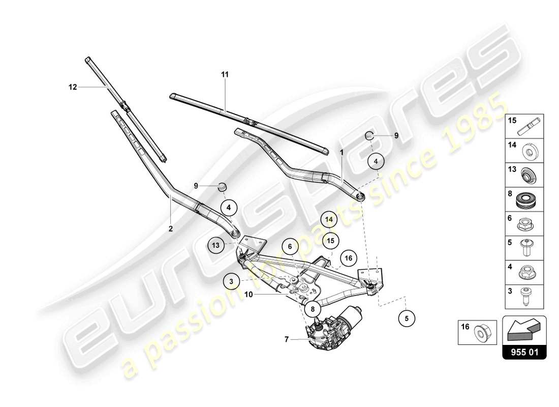 lamborghini lp770-4 svj coupe (2022) windshield wiper part diagram