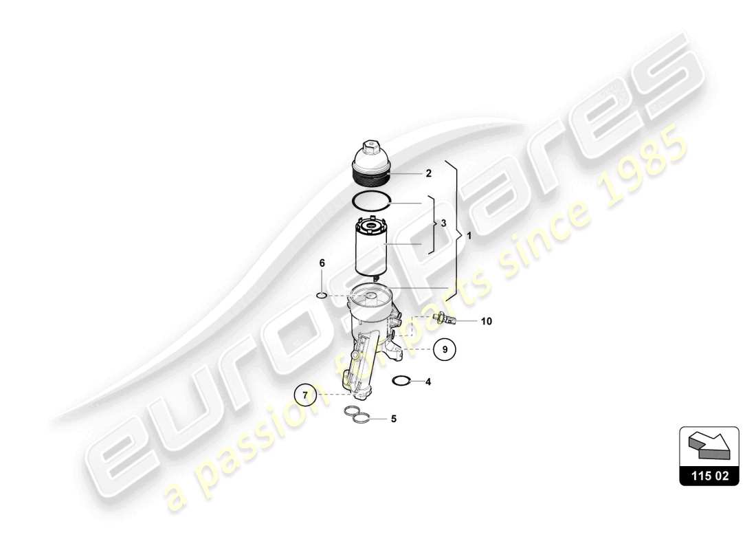 lamborghini 2016 (super trofeo) oil filter part diagram