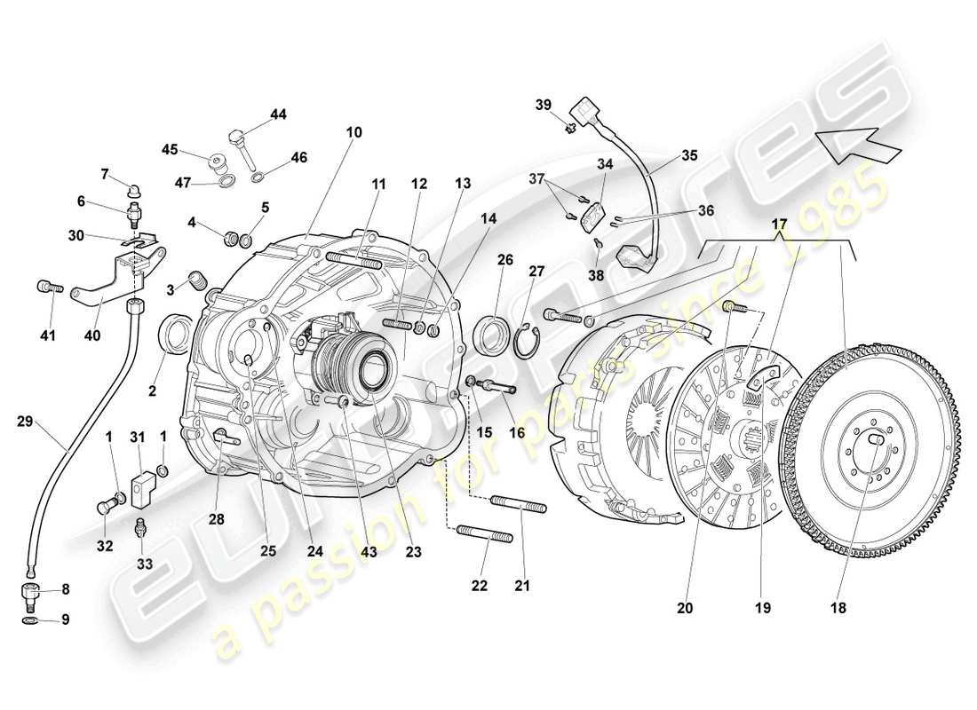 lamborghini lp640 roadster (2010) coupling e part diagram