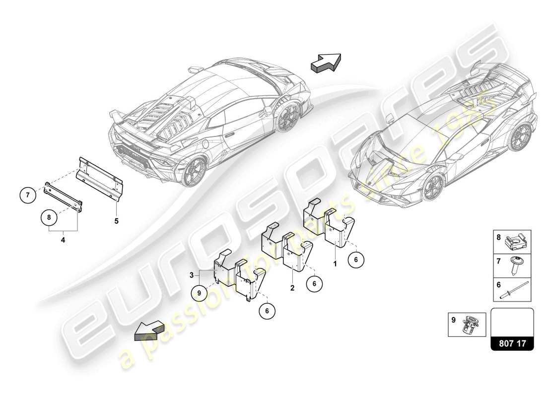 lamborghini 2021 (sto) licence plate holder part diagram