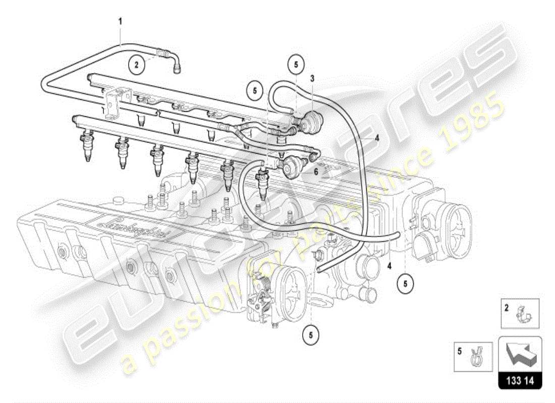 lamborghini diablo vt (1998) fuel system parts diagram
