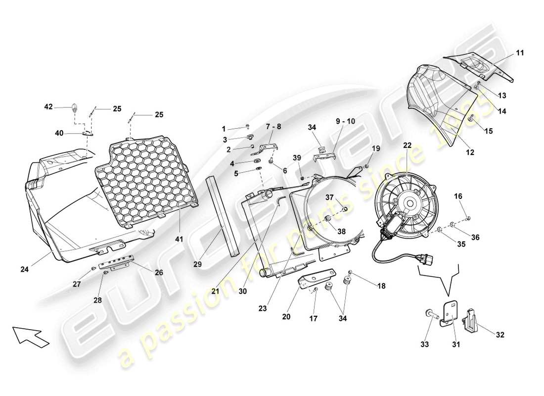 lamborghini lp560-4 spyder fl ii (2013) cooler for coolant part diagram