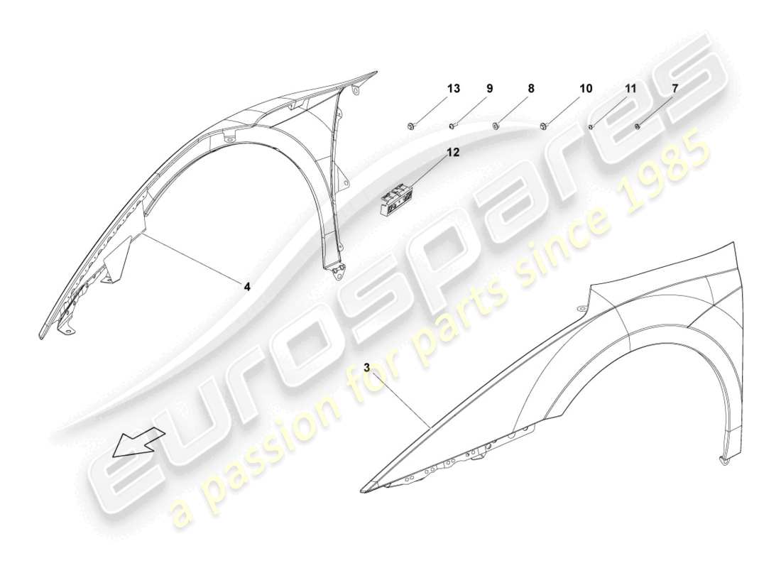 lamborghini lp550-2 spyder (2014) wing front part diagram