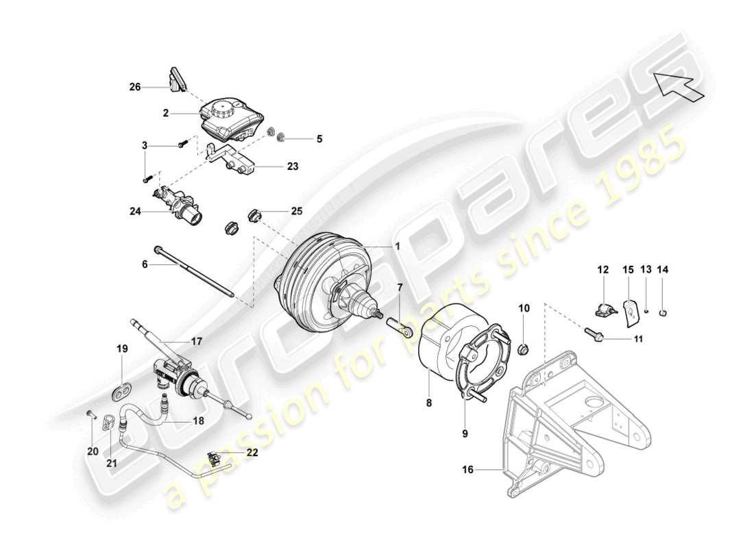 lamborghini lp550-2 spyder (2014) brake servo part diagram