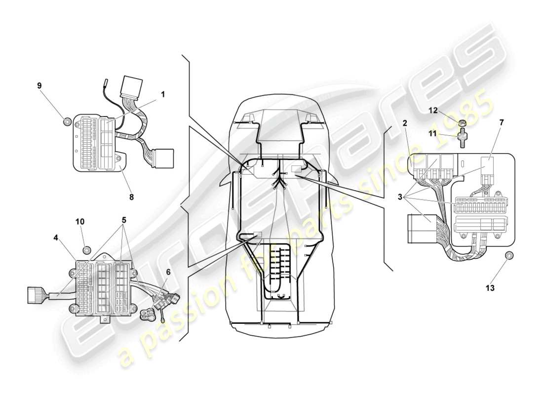 lamborghini reventon roadster central electrics parts diagram