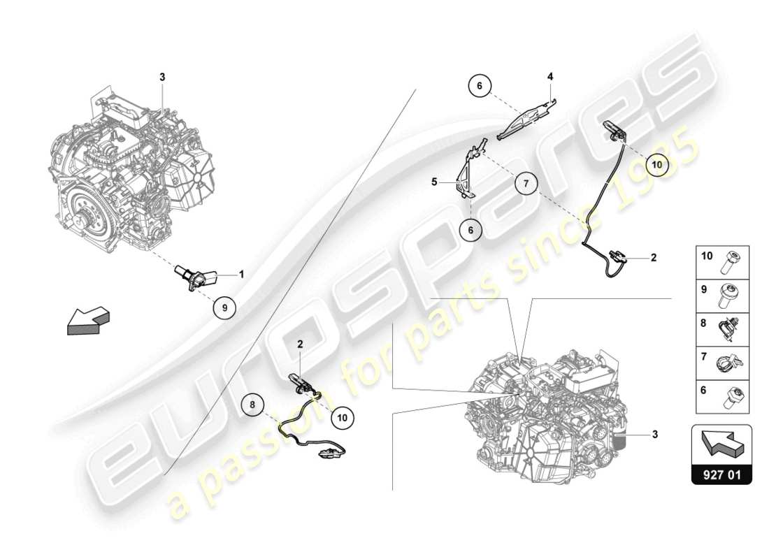 lamborghini 2021 (sto) speed sender with temperature sender part diagram