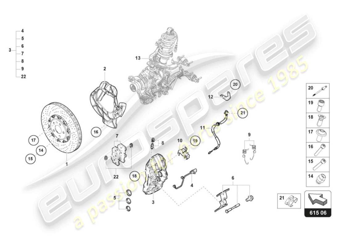 lamborghini 2023 (sto) ceramic brake disc front part diagram