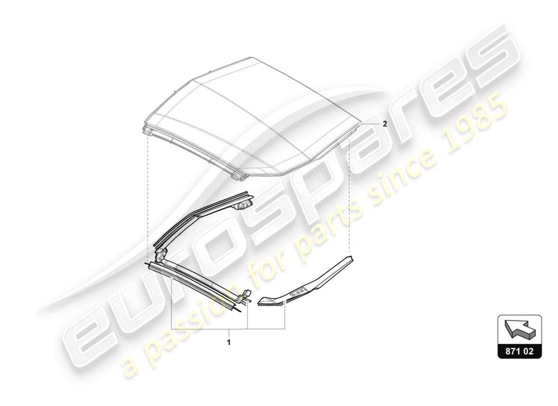 lamborghini lp770-4 svj roadster (2022) gasket set for roof rack part diagram