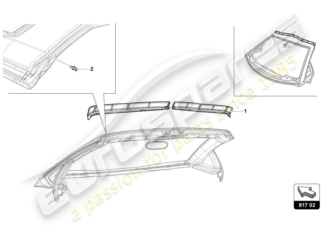 lamborghini lp770-4 svj roadster (2022) windbreak part diagram