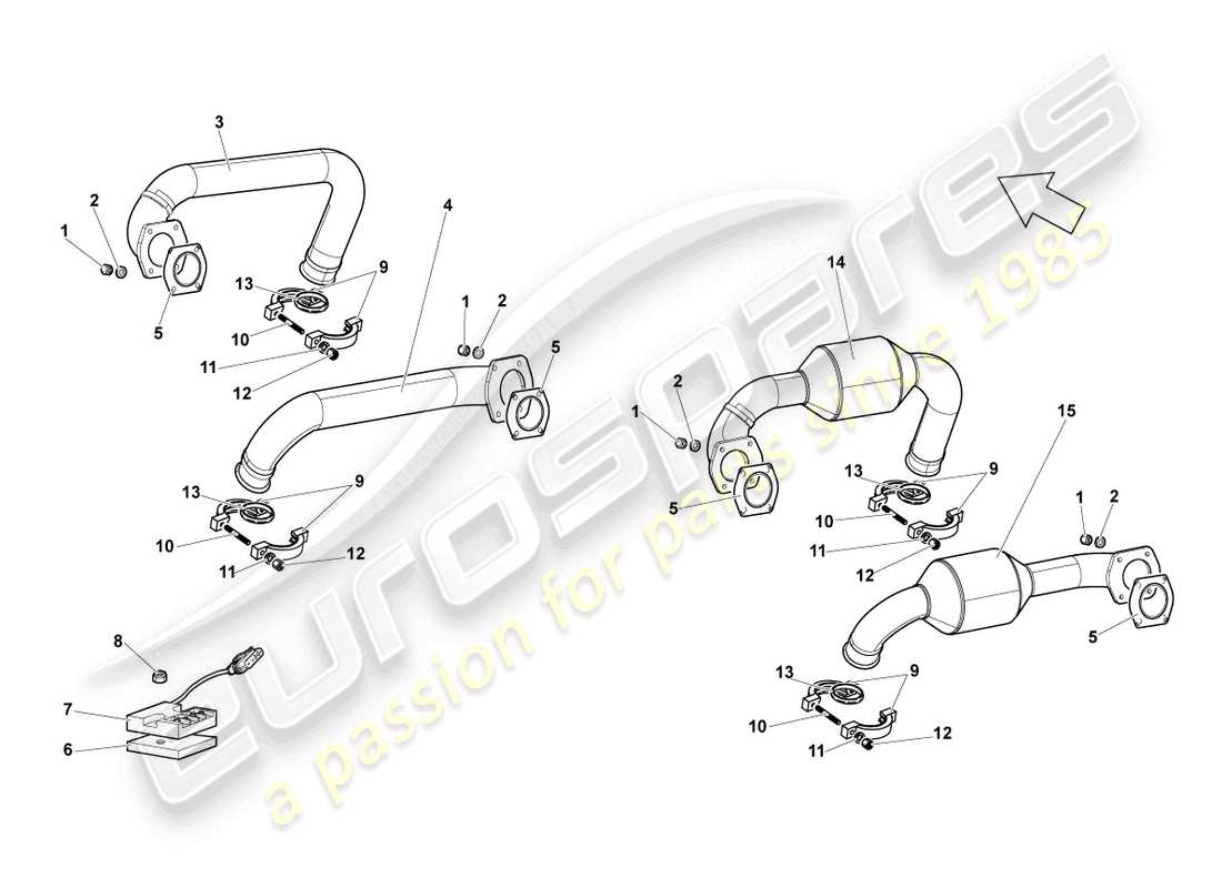 lamborghini reventon roadster exhaust system part diagram