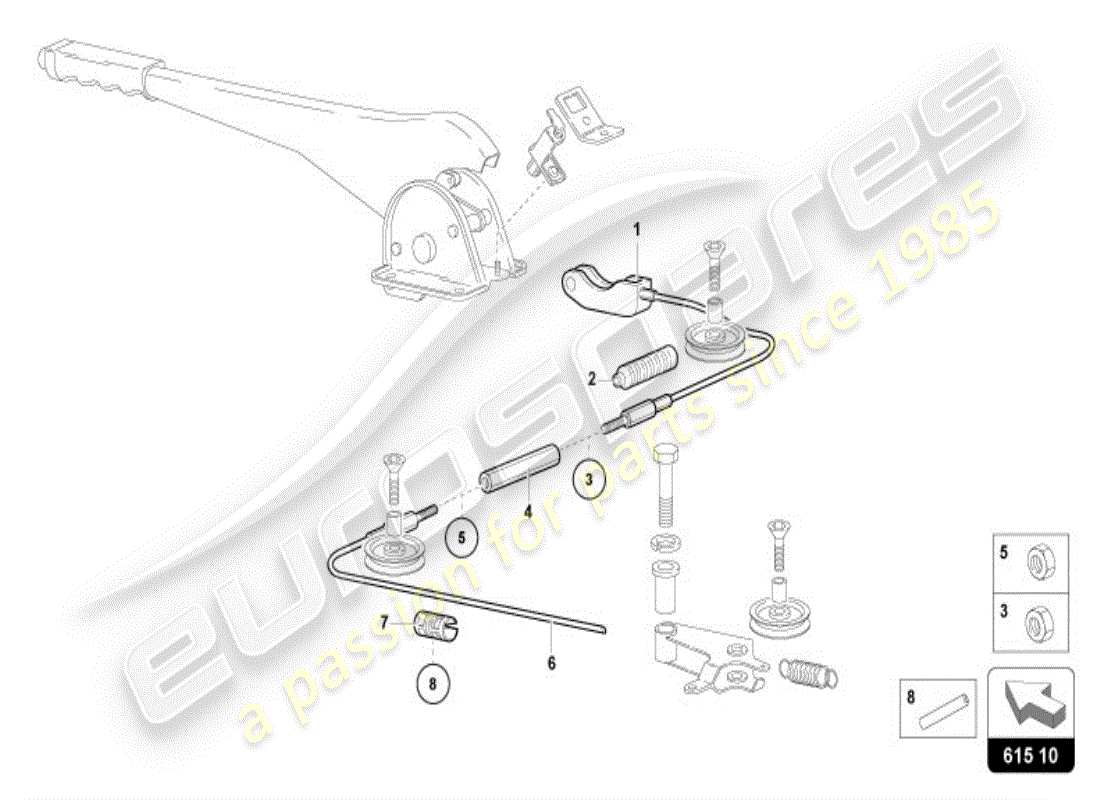 lamborghini diablo vt (1998) handbrake parts diagram