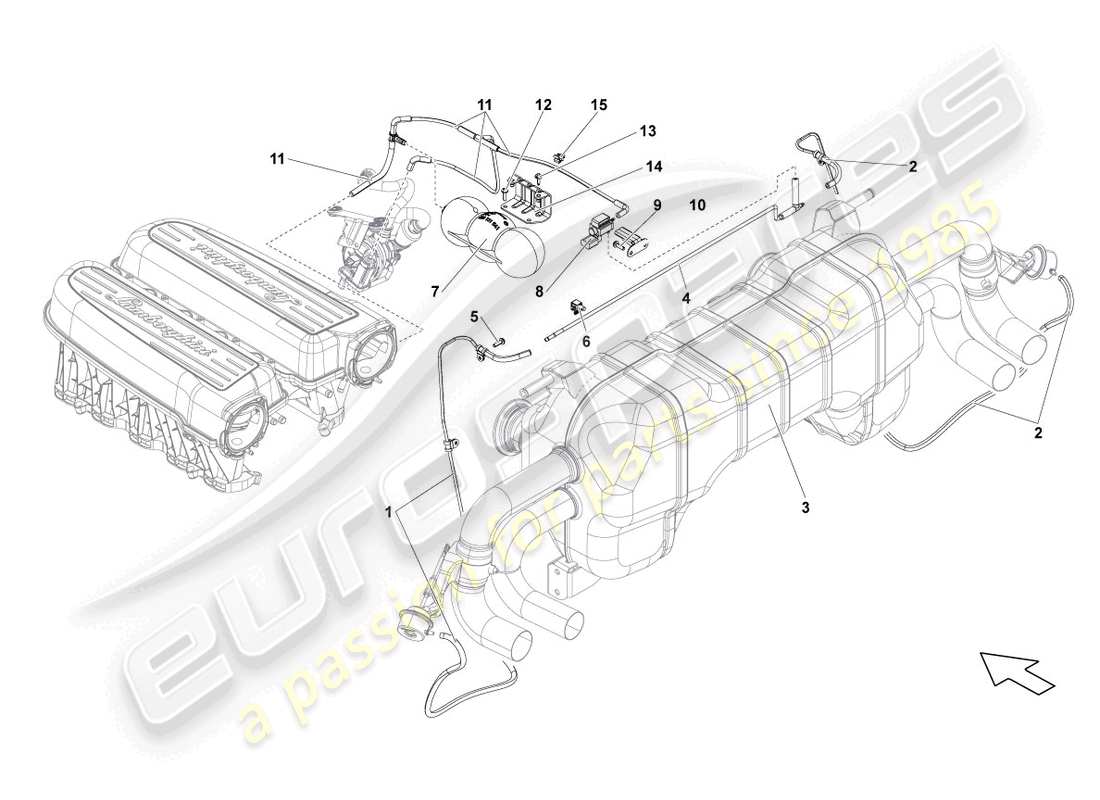 lamborghini lp550-2 coupe (2011) vacuum system parts diagram