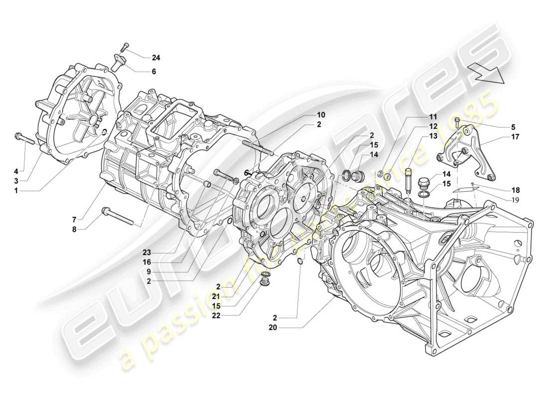 lamborghini lp550-2 coupe (2011) gear housing part diagram