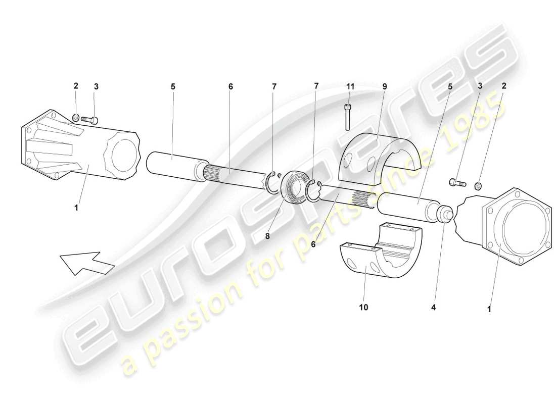 lamborghini lp640 roadster (2010) cardan shaft part diagram