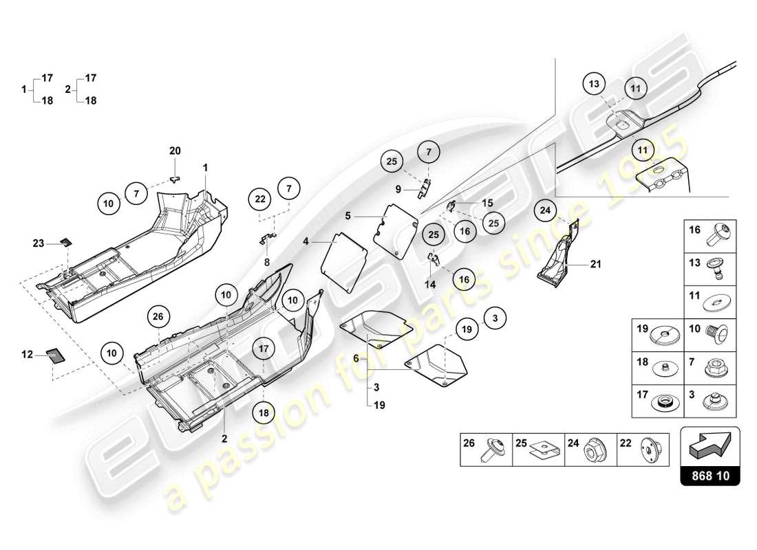 lamborghini sto (2021) noise insulation plate parts diagram