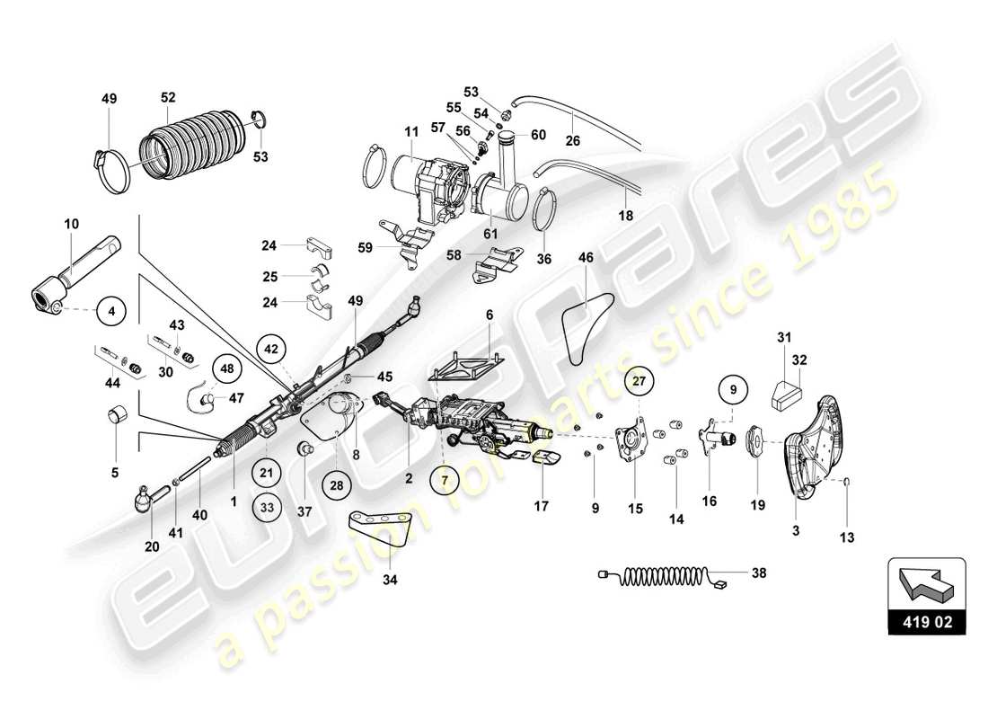 lamborghini 2018 (super trofeo evo) steering part diagram