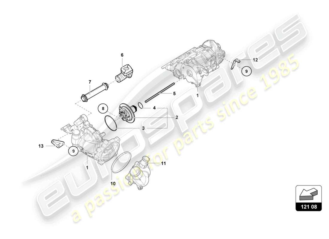lamborghini 2016 (super trofeo) water oil pump-internal components part diagram