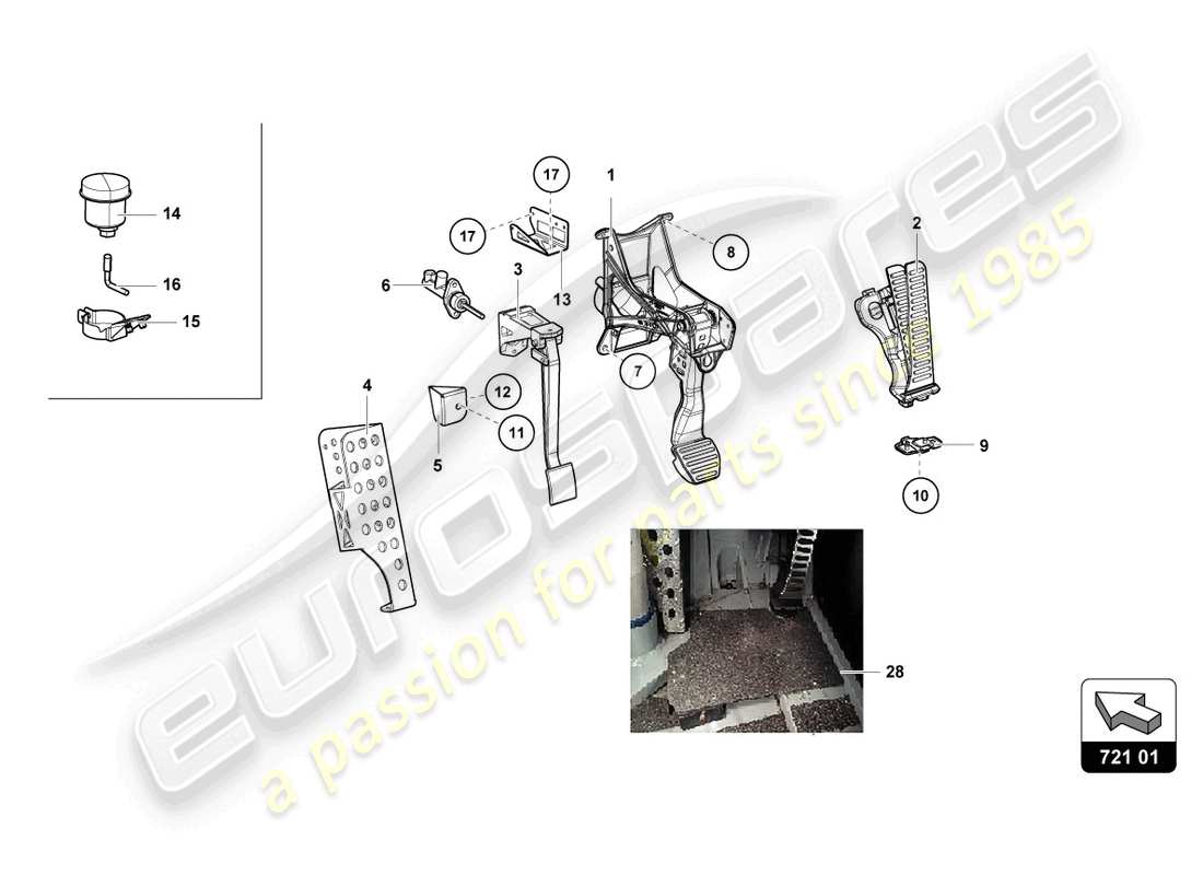 lamborghini 2016 (super trofeo) pedalbox assembly part diagram