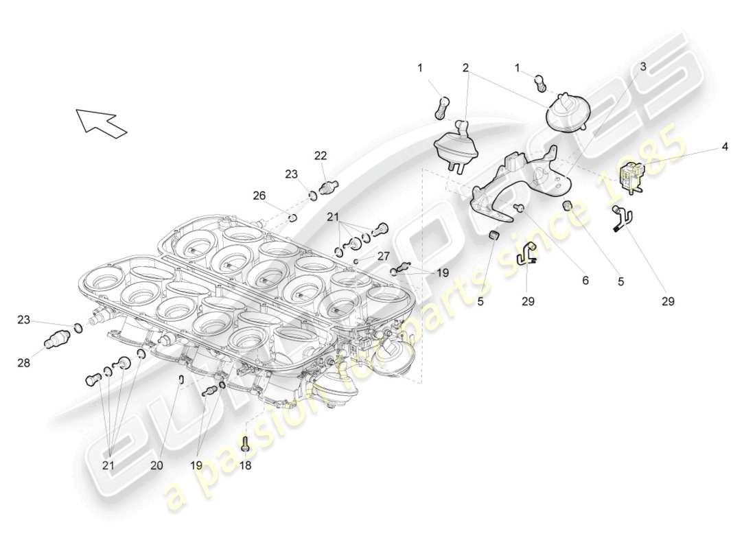 lamborghini gallardo coupe (2006) throttle control element part diagram