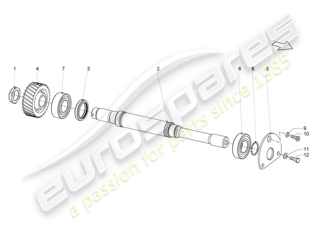 lamborghini gallardo coupe (2007) input shaft part diagram