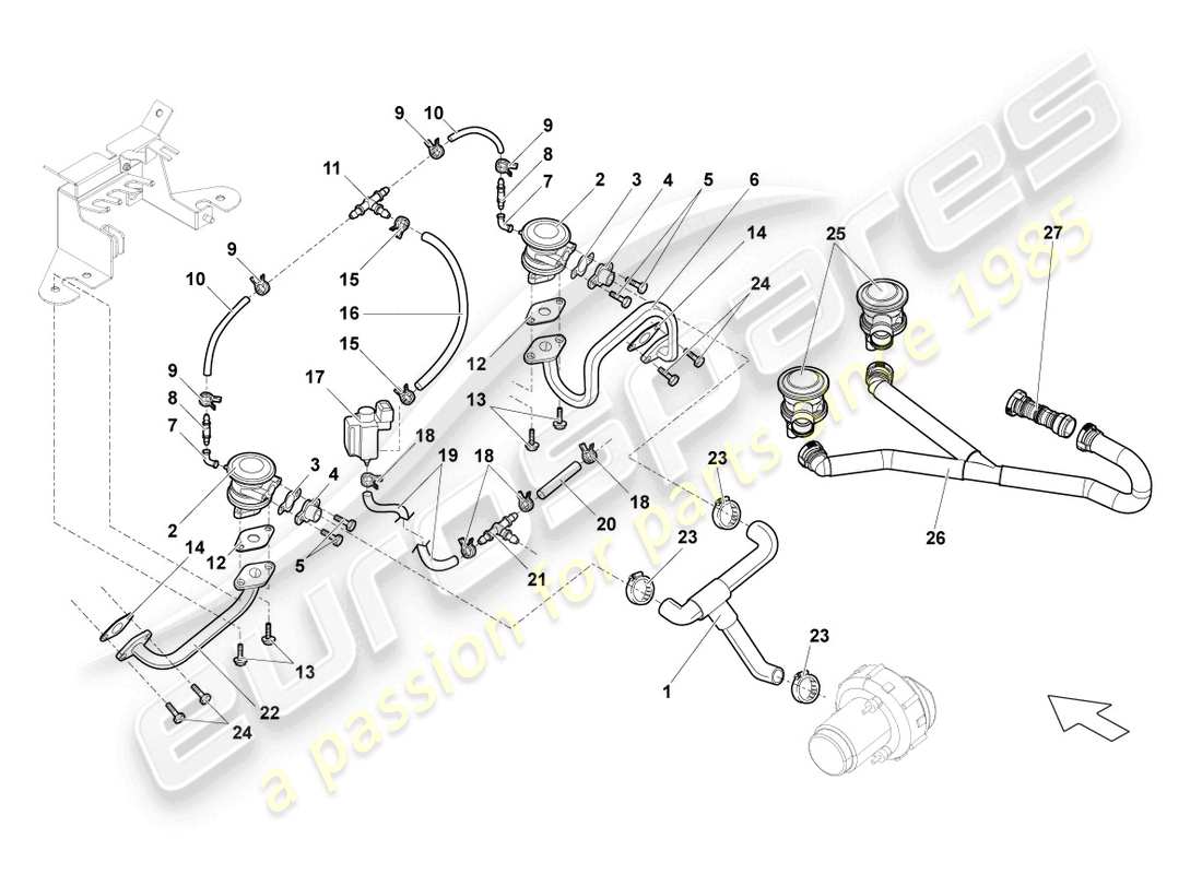 lamborghini gallardo coupe (2007) kombi valve part diagram