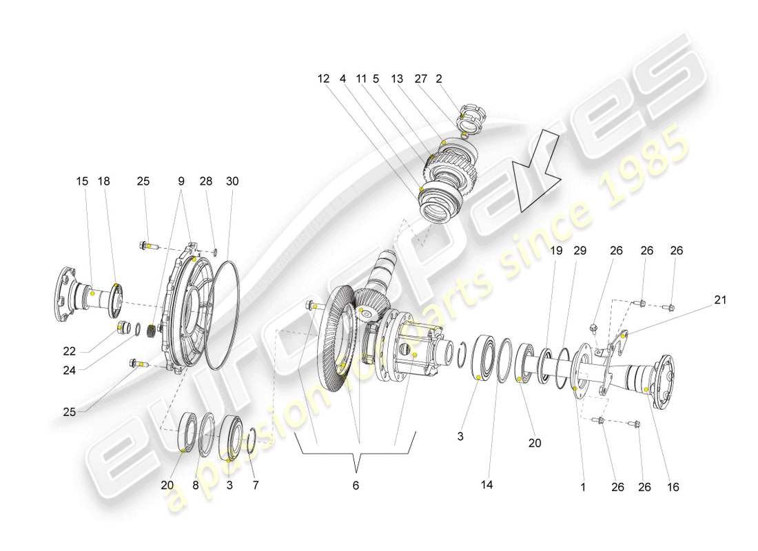 lamborghini gallardo coupe (2007) differential part diagram