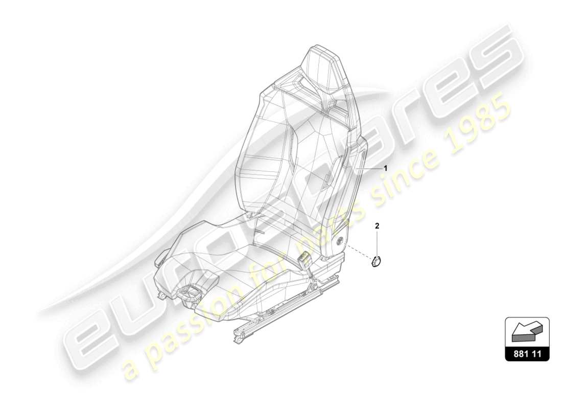 lamborghini 2021 (evo spyder 2wd) repair kit for seat part diagram